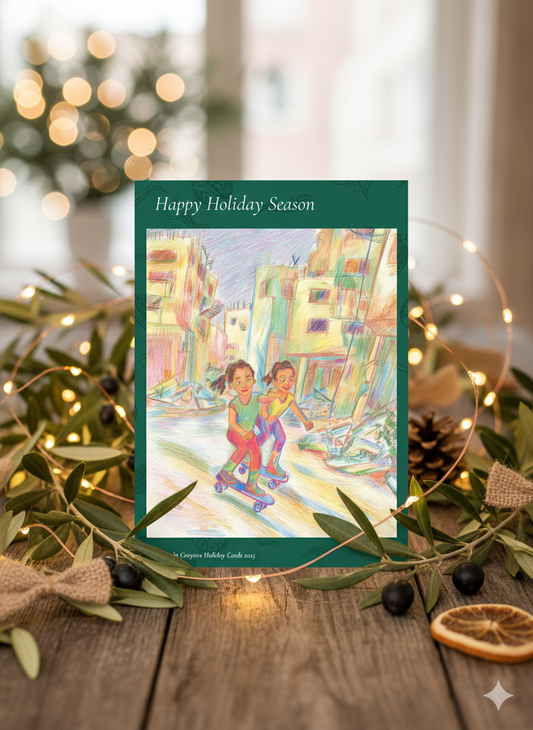 “Rajab’s Skate Park” — Voices in Crayons Holiday Card 2025